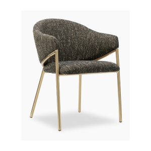 Napoli Carver Chair - Espresso Brown Bouclé
