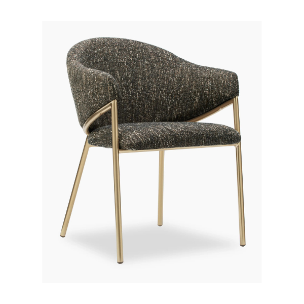 Napoli Carver Chair  Espresso Brown Bouclé Featured
