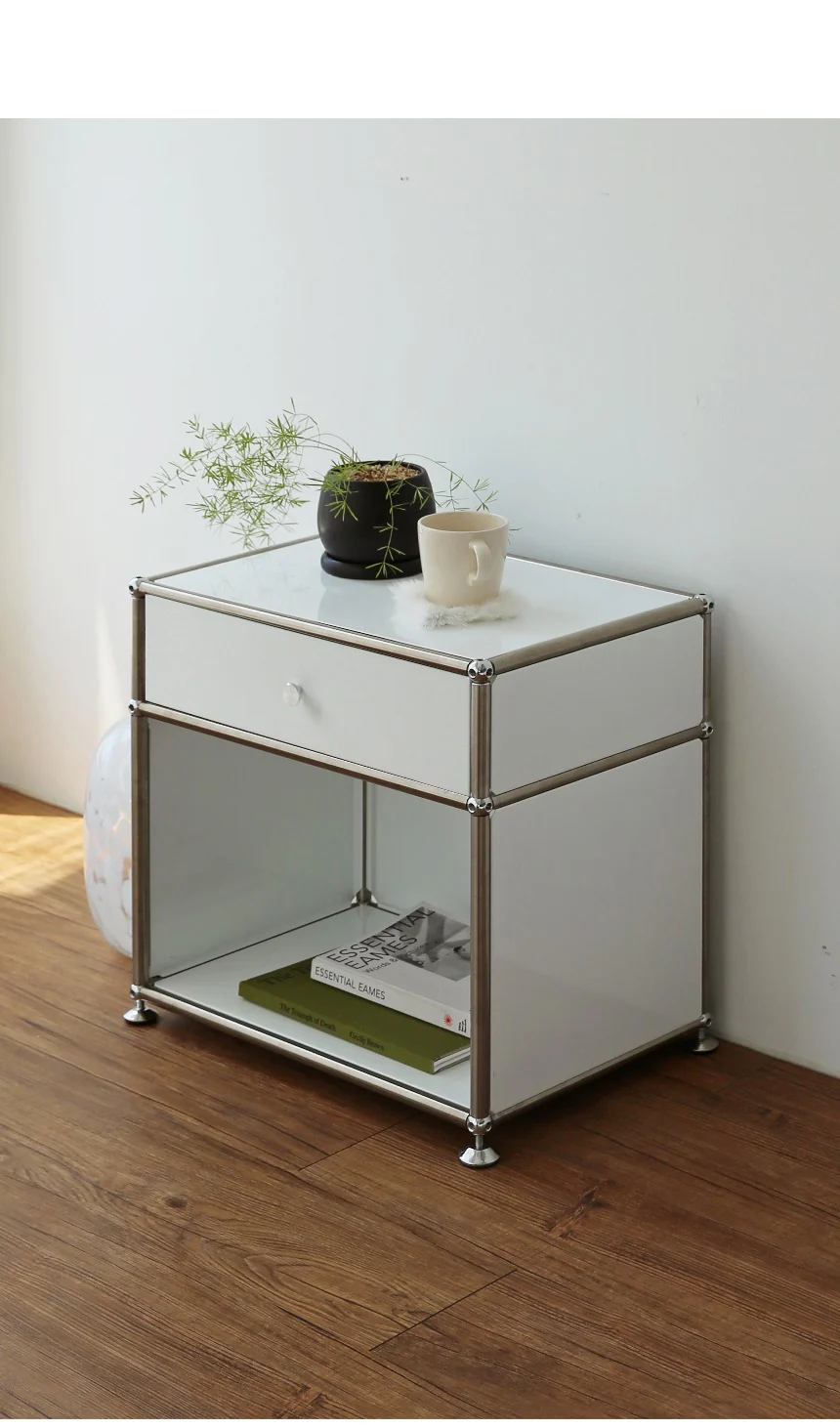 Modular 1Dr Bedside Table  White Lifestyle